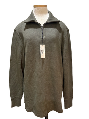 O.N.S. Sz XL dark grey 3/4 zip cotton pullover NWT